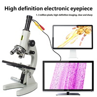 Microscope biologique exquis, corps entièrement métallique, éclairage LED, pour expériences en classe de sciences à l'école primaire, emballage séparé