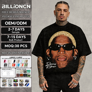 Camisetas de Manga Corta para Hombre, Estilo Hip Hop, 100% Algodón, Estampadas, Talla Grande, con Transferencia Térmica DTG, Proveedor de Moda Urbana - Product Image 1