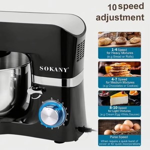Factory Price 1500W Electric Stand Food <b>Mixer</b> 6.5L Stainless Steel Bowl 6 Speed Planetary Mixing Machine for Home Bakery - Product Image 3