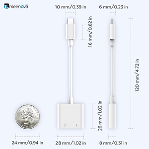 <span class=keywords><strong>USB</strong></span> C 1in2 out Splitter kép 60W Sạc <span class=keywords><strong>Adapter</strong></span> âm thanh <span class=keywords><strong>Adapter</strong></span> Sạc nhanh Dongle loại C HUB tương thích điện thoại di động tai nghe - Product Image 6