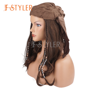 FSTYLER <span class=keywords><strong>disfraz</strong></span> Cosplay largo marrón pelucas sedoso recto blanco fibra sintética pelo venta al por mayor venta a granel barato fiesta carnaval <span class=keywords><strong>peluca</strong></span> - Product Image 2