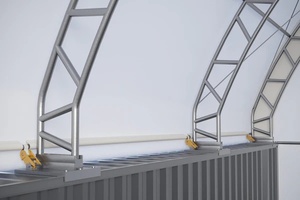 Tettoia a Doppia Tralicciatura 50x40ft per Container, Copertura a Cupola in PVC Resistente 15x12m per Magazzino o Officina Container da 40ft C5040 - Product Image 5