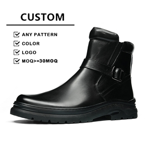 Stivali Chelsea da Uomo in Vera Pelle, Stile Retrò con Suola Spessa, Caldi, Punta Rotonda, Versatili e di Tendenza - Product Image 1