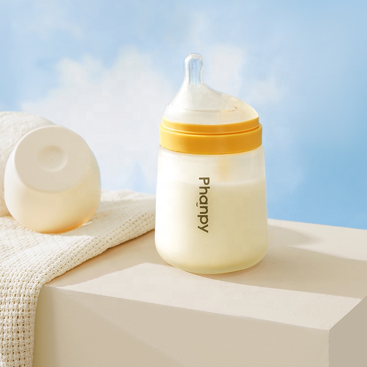 Vaso 240ml + Tetina talla M (3-6M), Amarillo