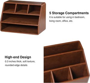 <span class=keywords><strong>Organisateur</strong></span> de <span class=keywords><strong>bureau</strong></span> en cuir PU Support de télécommande de luxe Caddy de table de chevet <span class=keywords><strong>Organisateur</strong></span> de table de chevet - Product Image 3