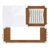 Dock flottant gonflable modulaire avec auvent, pont en teck EVA antidérapant, plateforme pour yacht, jet ski, radeau de sport nautique