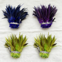 Plumes de poulet teintées de plumes colorées pour costumes, accessoire de vêtement, danse, performance, 13 à 15 cm
