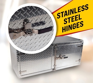 Nhôm Heavy Duty xe tải hộp công cụ <span class=keywords><strong>24</strong></span> "x <span class=keywords><strong>24</strong></span>" x 60 "kim cương tấm đôi cửa hộp lưu trữ - Product Image 3