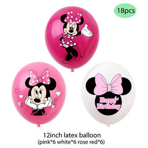 L'ensemble de décoration de fête d'anniversaire rose <span class=keywords><strong>Minnie</strong></span> Mouse comprend une bannière de ballons et un couvercle de cupcake pour la douche de bébé d'enfants X0409 - Product Image 6