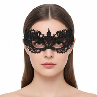 Masques en dentelle pour femmes adultes, masque de mascarade mystérieux et amusant, noir, 100% polyester, coiffe formelle, logo personnalisé, fête du Mardi Gras