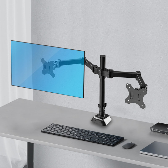 Adjustable Dual Monitor Arm Desk Stand Mount Cheap Wholesale Vertical LCD Screen Display Stand for Gaming and Office Use