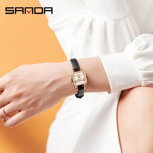 Montre-bracelet à quartz Sanda 1117, mini carrée, élégante et rétro, pour femme, montre de luxe légère et minimaliste - Product Image 6