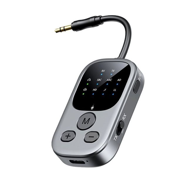 New- 6.0 2-in-1 Wireless APT QCC Receiver & Transmitter USB Adapter with 3.5mm Car/Aircraft AUX Audio Dongle