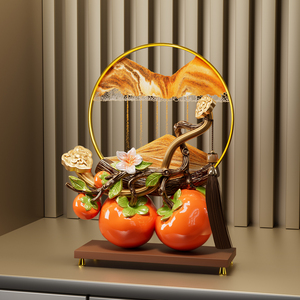 Figura de Caqui con Pintura de Arena Fluida, Decoración de Buena Fortuna para Sala de Estar, Entrada, Regalo de Inauguración de Casa - Product Image 5