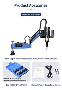 Máquina de roscado eléctrico de rosca Servomotor de brazo de roscado automático de 600W, 375RPM, 1, 2, 1, 2 - Product Image 6