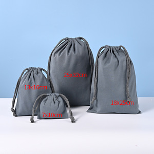 Bolsa Ecológica de Tela Reciclable con Cordón de Borlas, Diseño Liso, Algodón Natural, Impresión Serigrafiada, 7*10cm, para Regalo - Product Image 3