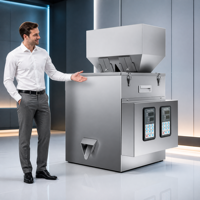 Machine de remplissage et de distribution semi-automatique à double tête pour granulés, adaptée aux poudres, céréales, noix et assaisonnements