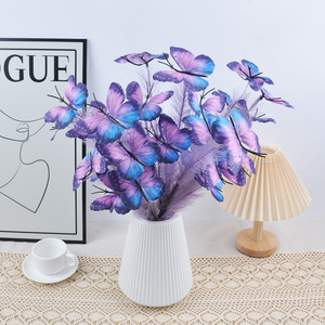 Stelo Artificiale Blu Arancione per Vaso, Decorazione per Matrimoni, Casa, Feste, Composizioni <span class=keywords><strong>Floreali</strong></span> Fantasiose, Vendita all'Ingrosso - Product Image 1