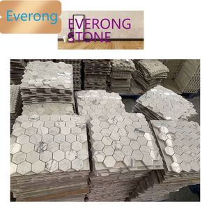 heißer verkauf carrara weißes mosaik marmor mit grauen adern badezimmer bodenfliese - Product Image 1