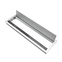 Passe-câbles de bureau moderne en alliage d'aluminium gris anthracite à fermeture douce et anti-poussière pour hôpitaux, entrepôts et ateliers