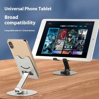 Nouveau support de téléphone portable en alliage d'aluminium à 360 degrés, pliable, réglable en hauteur, support de tablette paresseux pour bureau, fixation tableau de bord