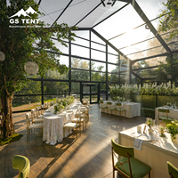 Grande Tente de Réception de Luxe en Aluminium avec Mur en Verre Transparent, Atrium, Orangerie, Salle de Fête, Tentes de Mariage pour 500 Invités