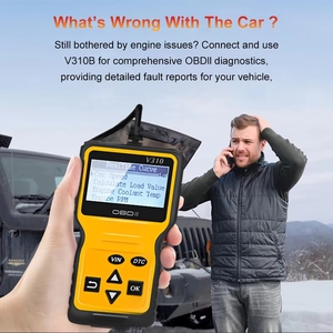 Prix d'usine V310 Jaune – <span class=keywords><strong>Lecteur</strong></span> de codes multifonctionnel et pratique avec bibliothèque de recherche OBD2 DTC intégrée pour toutes les voitures - Product Image 5