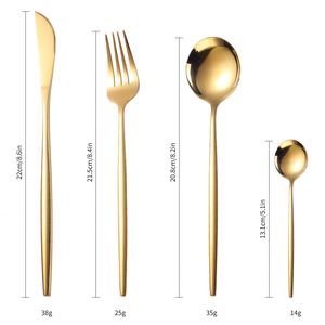 Wholesale 16-Piece Modern Stainless Steel Cutlery Set Customizable Eco-Friendly Knife Spoon Dinnerware for Home Tea - Product Image 4