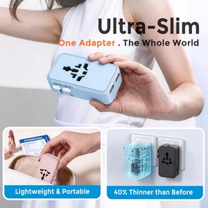 Adaptateur de prise universel compact PD 25W ultra fin, chargeur de voyage universel pour l'UE/le Royaume-Uni/l'Australie/les États-Unis - Product Image 3