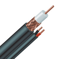 Cable Coaxial RG6/U para CCTV, Doble Blindaje, 75 Ohm, 18AWG, Conductor de Cobre Desnudo CCS, Revestimiento de PVC, para Cámara y Satélite
