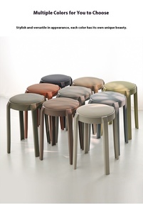 Modern basit ev yuvarlak plastik dışkı restoran oturma odası eğlence için yumuşak ve istiflenebilir-osmanlılar - Product Image 6