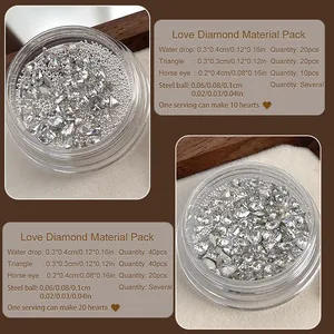 Ensemble de strass pour nail art en forme de cœur blanc, cristaux multiformes, strass plats roses, perles rondes, bijoux en diamant pour nail art et artisanat - Product Image 6
