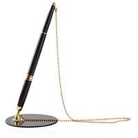 Ensemble de stylos de bureau de luxe avec encre gel de 0.5mm stylo de table Signature d'affaires avec chaîne de perles en métal livraison rapide stylo Logo noir