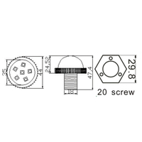 Éclairage LED RVB étanche pour manèges de fête foraine DC24V, type cabochon 45mm, pour l'amusement et les événements