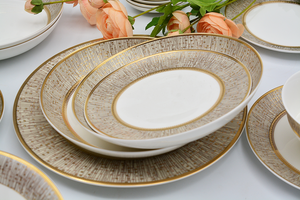Sang trọng xương Trung Quốc tấm <span class=keywords><strong>Set</strong></span> dập nổi vàng bữa ăn tối tấm <span class=keywords><strong>Set</strong></span> cho home & Wedding & Party - Product Image 4
