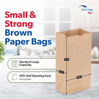 Sacs à lunch en papier brun recyclé-500 sacs à fond SOS pour sandwichs, collations et cadeaux de fête, 5x3x10 pouces
