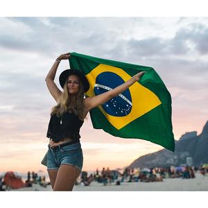 Artisanat professionnel et précis, drapeaux nationaux de 3x5 pieds cousus à rayures, résistants, pour l'<span class=keywords><strong>extérieur</strong></span>, drapeaux brodés du Brésil pour la maison et la chambre - Product Image 5