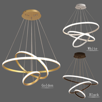 Plafonnier Led suspendu composé de 3 anneaux, design moderne et simpliste, éclairage d'intérieur, luminaire décoratif de plafond, livraison depuis l'usine
