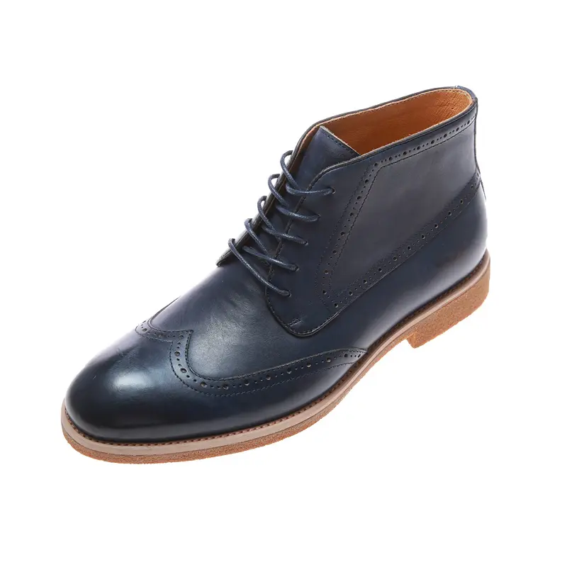 Wholesale Fashion Winter BLUE Genuine Leather Chelsea Ankle Mens Boots