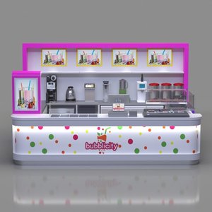 Diseño Creativo de Quiosco de Café, Diseño Interior de Heladería, Barra de Aderezos para Yogurt Congelado - Product Image 1