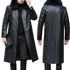 Solid Trader Top Quality High Quality Breathable Protection Cozy Lining Beautiful Tailored Fashion Coat Mens <b>Long</b> <b>Leather</b> <b>Jacket</b> - Product Image 1