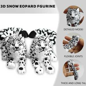 Modèle réaliste imprimé en 3D de léopard et de léopard des neiges SDK47, ornement animalier pour la décoration intérieure et les cadeaux - Product Image 5