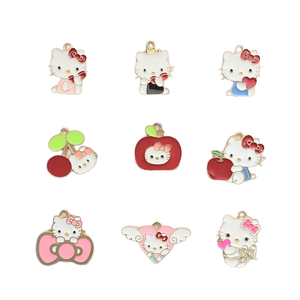 Hello Kitty Kt Cat Collection Họa tiết hình học Hợp kim dành cho nam giới Phụ nữ Bao gồm bông tai hợp thời trang Vòng tay Móc khóa Mặt dây chuyền xe hơi - Product Image 2