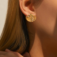 Boucles d'oreilles clous en acier inoxydable avec perles/strass pour femmes, tendance, étanches, vente en gros, accessoires pour dames, bijoux de mode