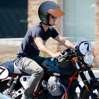Casques de moto en cuir PU RR pour l'extérieur, visière vintage, accessoires de casque de moto, cadeau pour lui