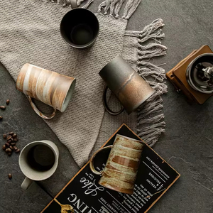 Taza de Café Grande de Cerámica Rústica Estilo Japonés, Hecha a Mano, Resistente al Calor, de Porcelana Fina, para Uso en Casa u Oficina - Product Image 2