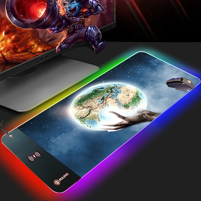 Custom Large RGB Gaming Mouse Pad XXL Extended Desk Mat Personalized Stitched Edge Anti-Slip Rubber Mousepad for Gamers