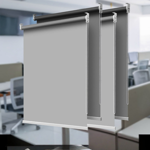 Diseño moderno, cortinas enrollables motorizadas eléctricas inteligentes, tela filtrante de luz, sala de estar grande, ventanas de oficina, patrón Horizontal - Product Image 1