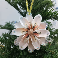 2 décorations suspendues en coquillages, style bohème, pour Noël, faites à la main, fleurs de coquillages, mariage à la plage, cadeau d'anniversaire côtier