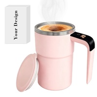 Cangkir Pengocok Protein Elektrik Magnetik dengan Layar Pengukur Suhu Cerdas, Mug Pintar, Cangkir Pengaduk Otomatis, Mug Kopi